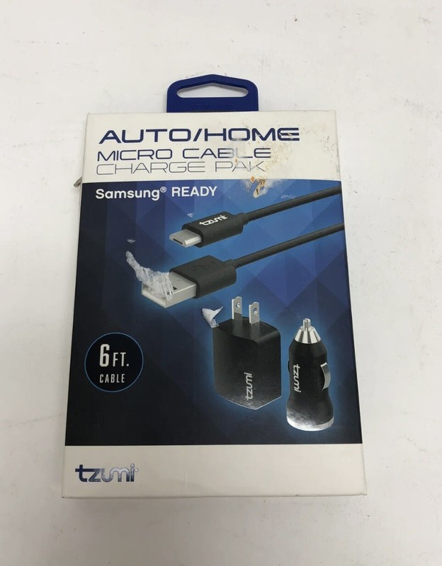 Tzumi Micro-usb Cable 6’ Auto Home Combo