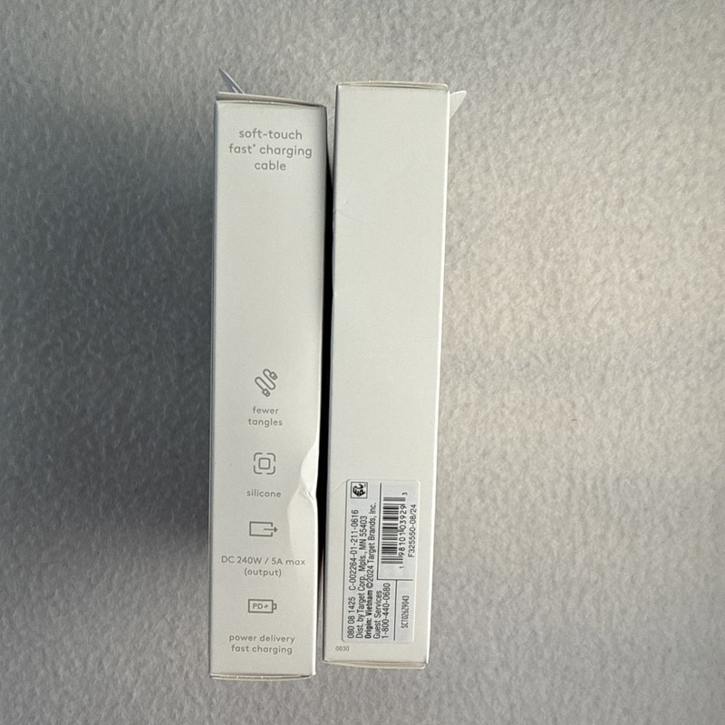 2pk 6' USB-C to USB-C Fast Charging Silicone Cable - heyday White Clay gallery