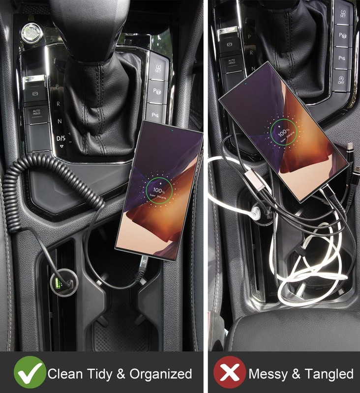 USB C Cable Coiled Fast Charging 3ft 2Pack for iPhone 17/16/15 Plus Pro Max gallery