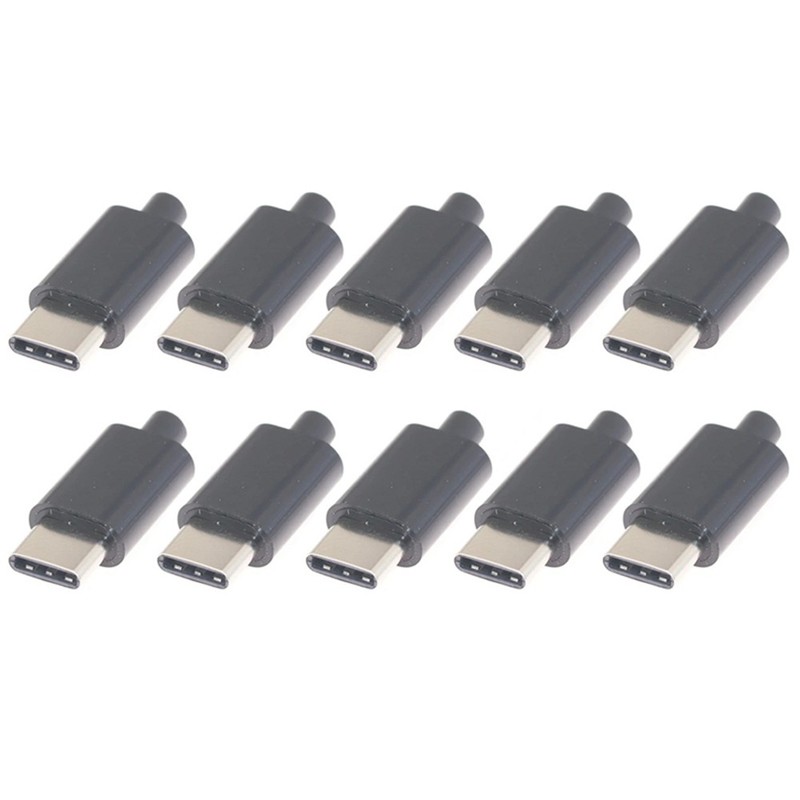 10Pcs Type C Usb3.1 3A Fast Charging USB Connectors Male Jack Tail Plug2751