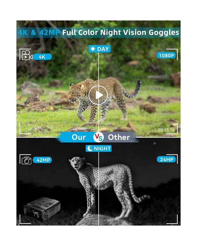 4K Day/Night Vision Goggles | Smart App Night Vision Binoculars - U... Fast Ship gallery