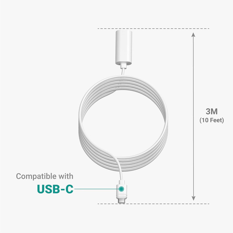 10 Ft.Usb-C Extension Cable - Compatible with Ring USB-C Solar Panels,Security C gallery