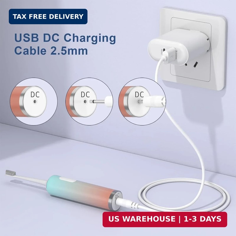 Vanjua 2 Pack Replacement DC Charging Cable, USB to DC 2.5mm Fast Charger Cord A gallery