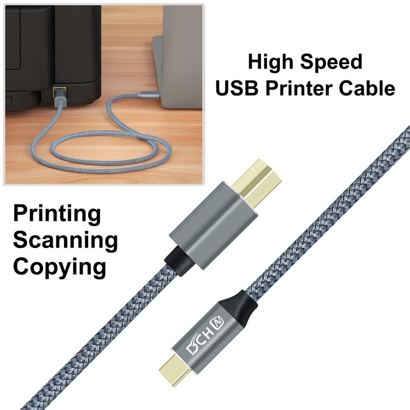 Usb B To Usb C Printer Cable To Computer Laptop 2.0 Type B Cord Replacement For gallery