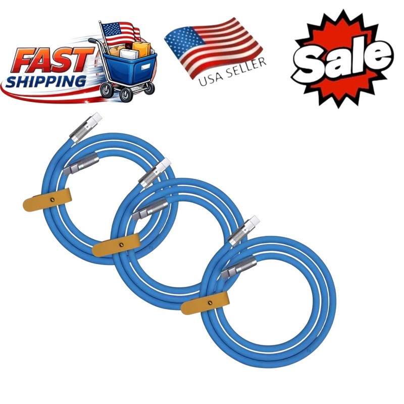 3pk Chubby 6.0 USB Extra Durable Fast Charging Cable For USB C to C Type-C 120W