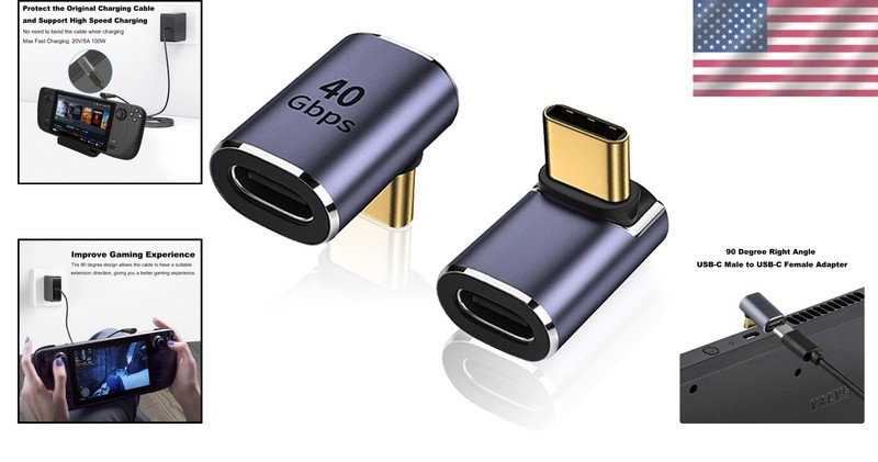 Compact 100W USB-C Adapter 2 Pack - Metallic Purple Right Angle Solution gallery