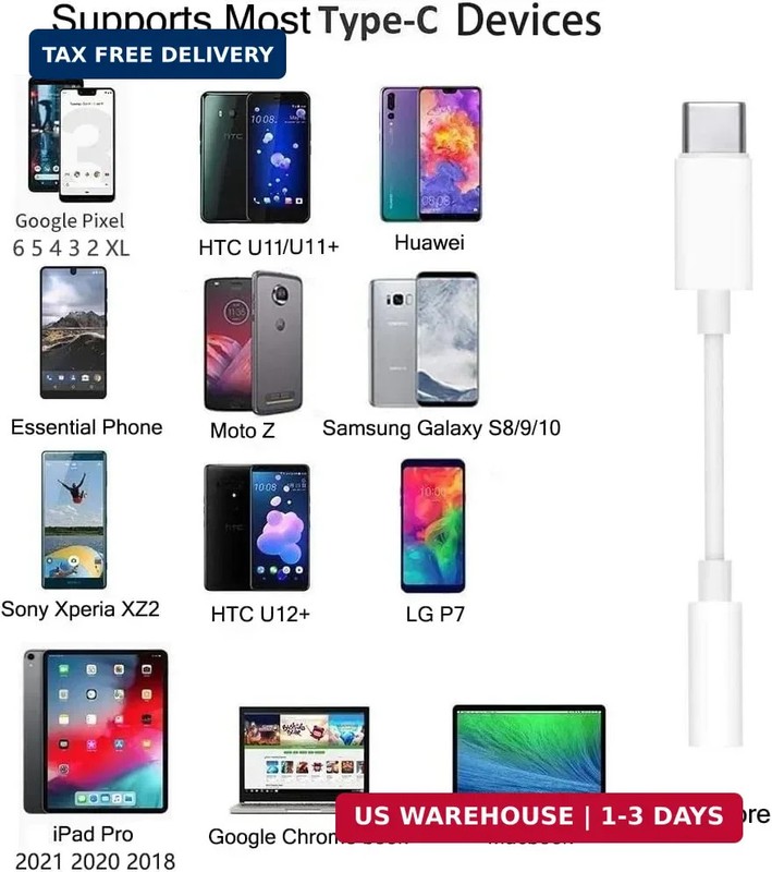 USB C to 3.5mm Headphone Jack Adapter Compatible with Pixel 6 5 4 3 2 XL, iPhone gallery