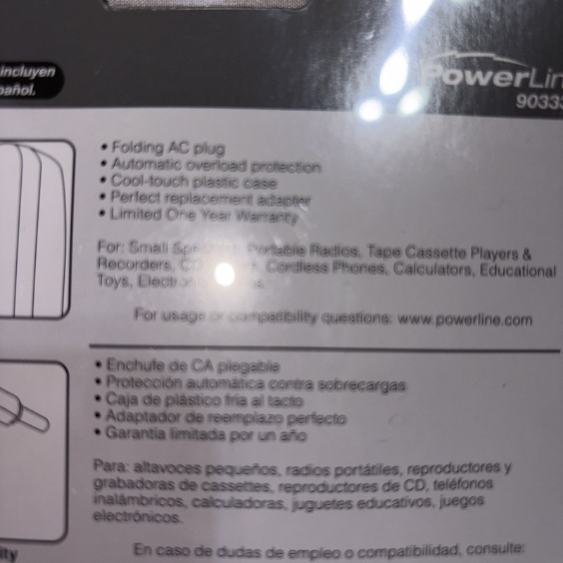 NEW Powerline 90333 Universal Home Cord AC Adapter 3-12 VOLTS /600mA AC gallery