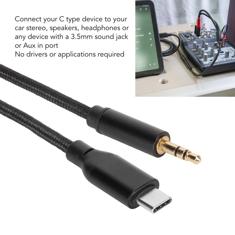 USB C To 3.5mm Sound Cable HiFi Stereo Plug And Play Weaved Type C To AUX M IXCJ gallery