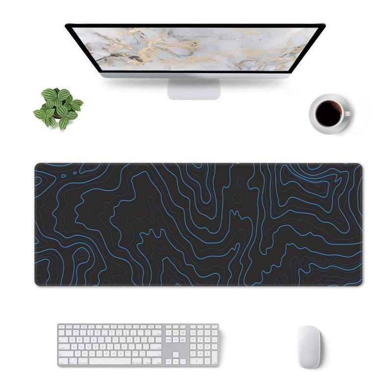 Topographic Contour Gaming Mouse Pad XL, Large Non Slip Rubber Mousepad, Stit... gallery