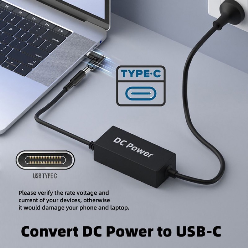 New DC 5.5x2.1mm To PD USB C 100W Adapter Type C Power Charger Converter gallery