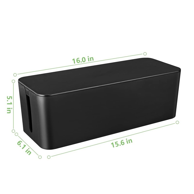 Cable Management Box, Large Cord Organizer Box to Hide Power Strip & Black gallery