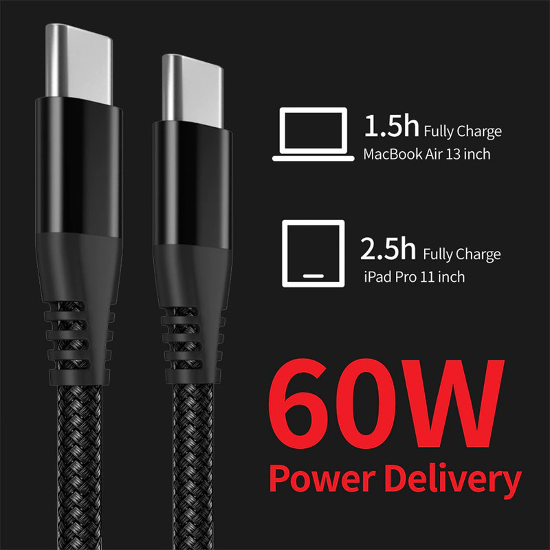 USB-C to USB-C Cable Male Type-C Cable Cord Fast Charger Charging Data Sync gallery