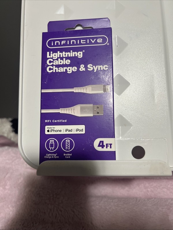 Infinitive Lighting Cable Charger & Sync 4ft White Cable