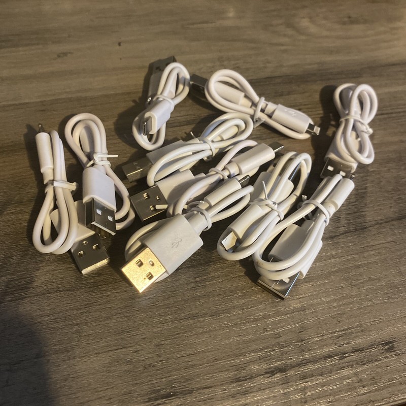 QTY 10, 1ft Short charging only USB Cable For iPhone 6,7,8,X,XS,XR,11,12,13