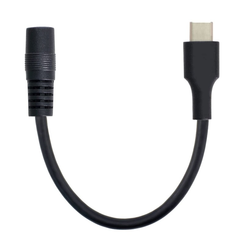 CY Cable USB 3.1 Type C USB-C to DC 5V 5.5 * 2.5mm Power Jack 25cm, Black