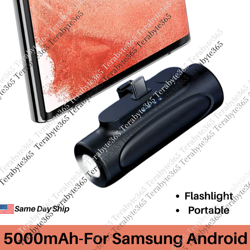 For Android Samsung 5000mAh Portable Type C Charger Mini Power Bank Battery Pack