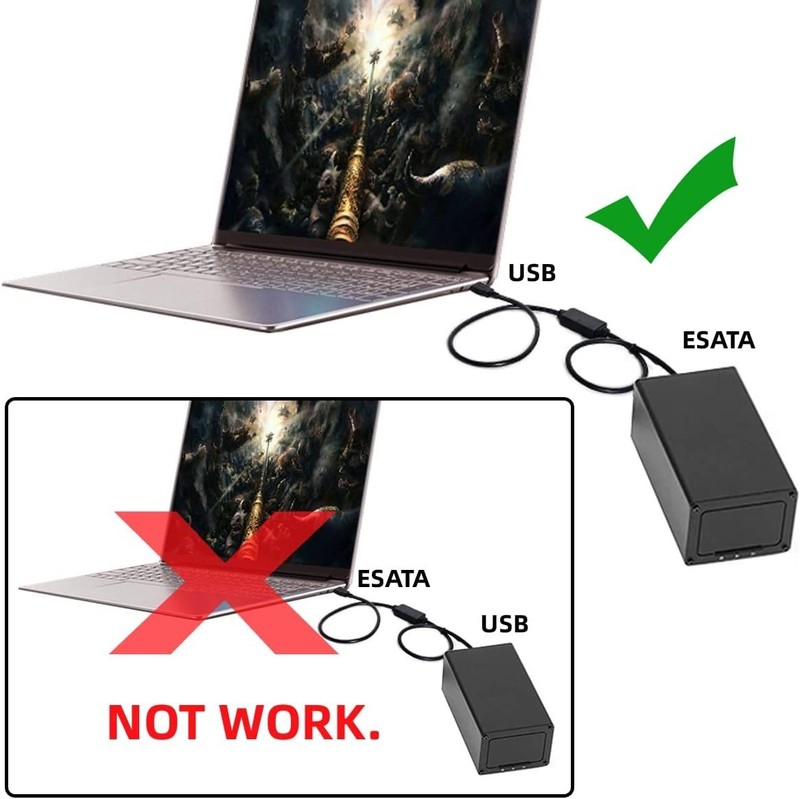USB-C to eSATA Adapter 5Gbps Power Over eSATA for HDD/SSD/ODD gallery