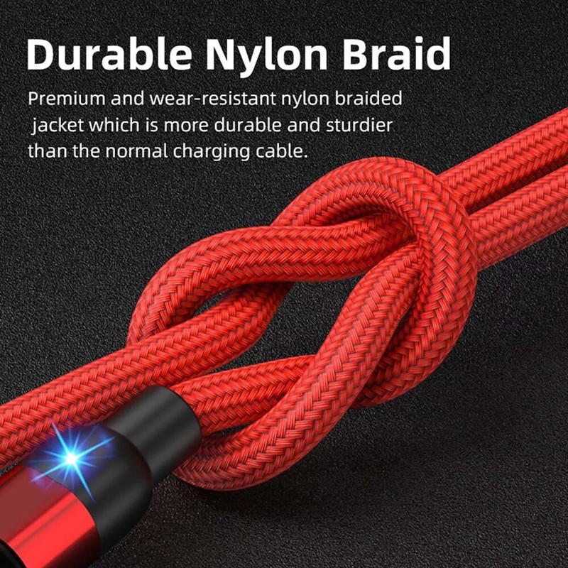 2m 360 Cable-Rotate Phone Charger - Made of Durable Nylon Braid - Fast gallery