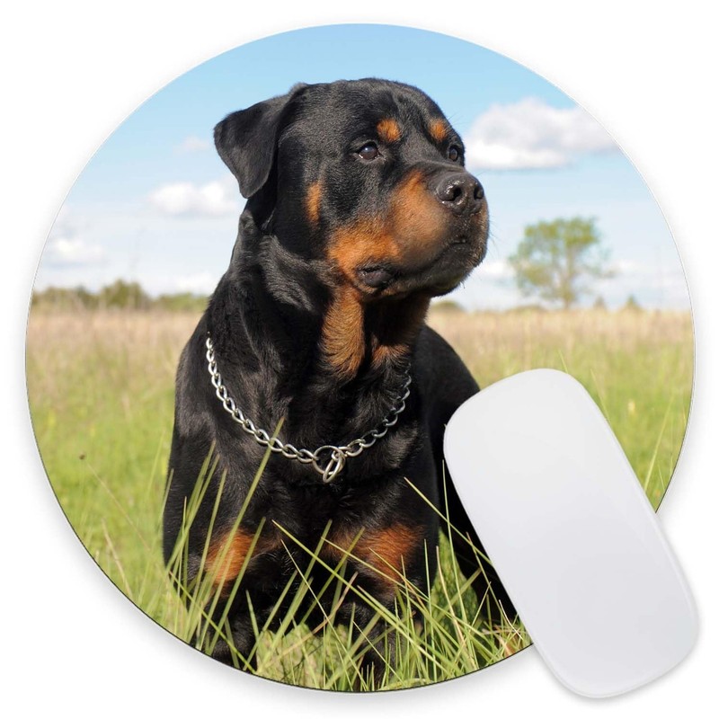 Purebred Rottweiler Round Mouse Pad,Non-Slip Rubber Base Wireless Gaming Mous... gallery