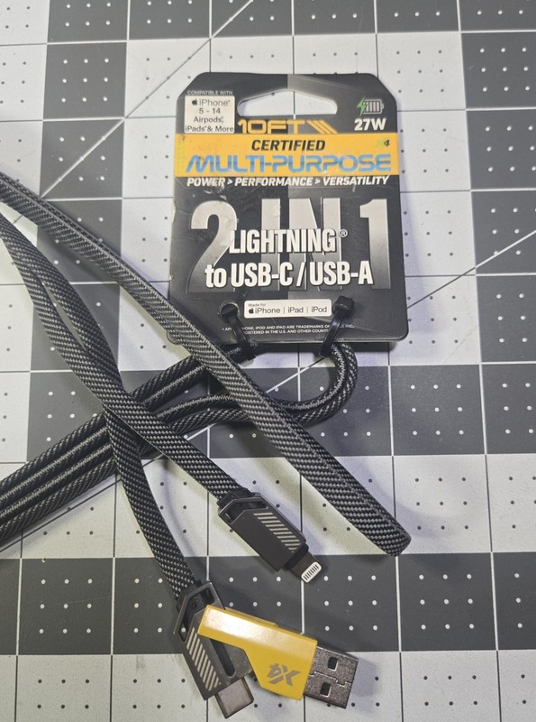 10 ft lightnin cable to usb-c / usb-a X4