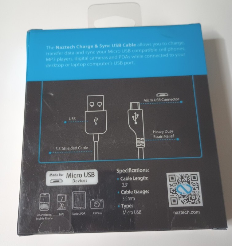 Naztech Charge and Sync USB Cable for Micro USB Devices NEW 🆓 Shipping gallery