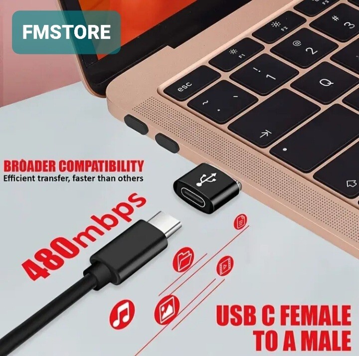 USB-A FEMALE TO USB C TYPE C MALE OTG ADAPTER UNIVERSAL CONVERTER A gallery