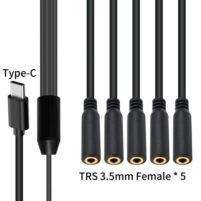 Type-C to 3.5mm Female Audio Sharing Cable Cell Phone Tablet to Headphone Cable gallery