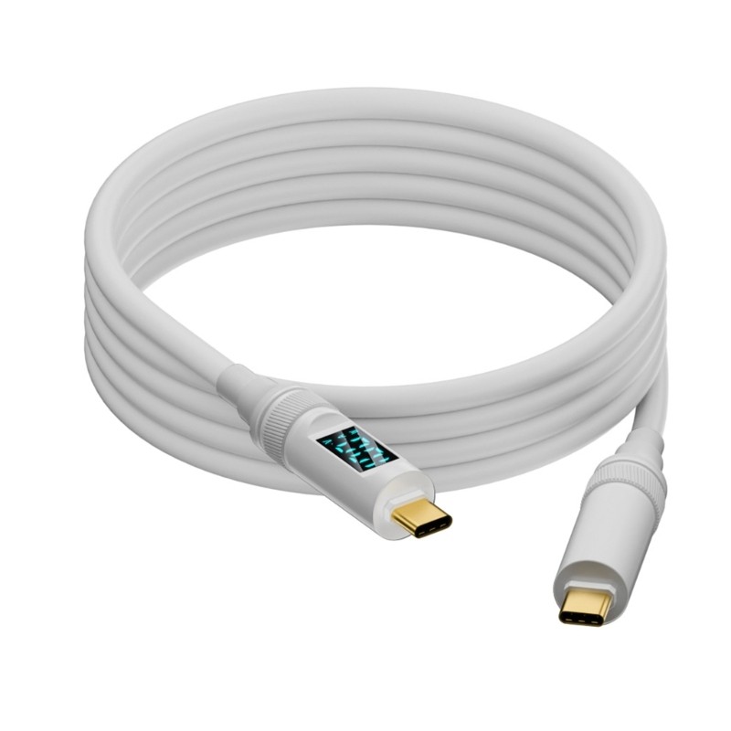 PD100W Type C Cable with Led Screen Full Featured 8K Video and OTG