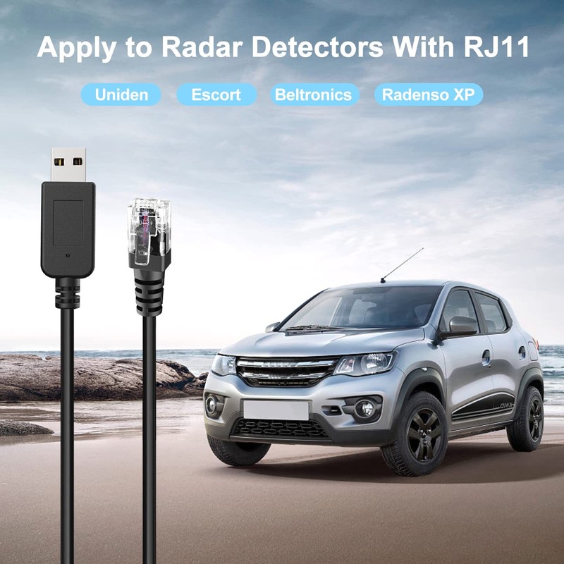 Radar Detector Cord, USB to RJ11 Cable,RJ11 Plug Power Cable,for Escort Unide... gallery