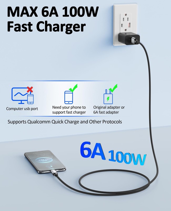 USB A to USB Data Cable 6ft 2Pack, 10Gbps USB 3.2 Gen 2 Data Transfer 100W Fa... gallery