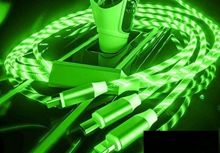 LED Light Up 3 in 1 Multi Charging Charger/Cable Cord -For Iphone Android Type C gallery
