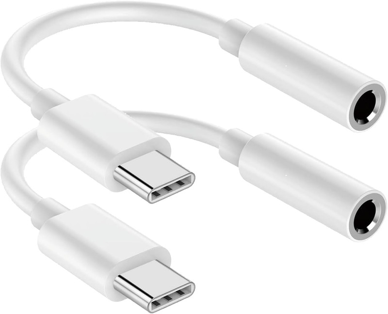 USB C to 3.5Mm Audio Headphone Jack Adapter (2Pack), Aux to USB C Dongle Cord Ca