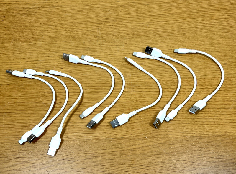 10 Pack of USB-C to USB-A White Charging & Data Cable (8 Inches)