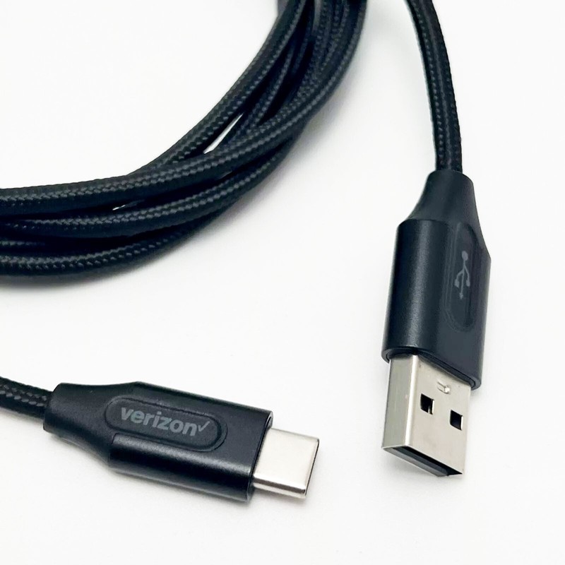 Verizon Logo 6FT Braided Black USB-C Charge Data Cable for Galaxy Motorola iPad gallery