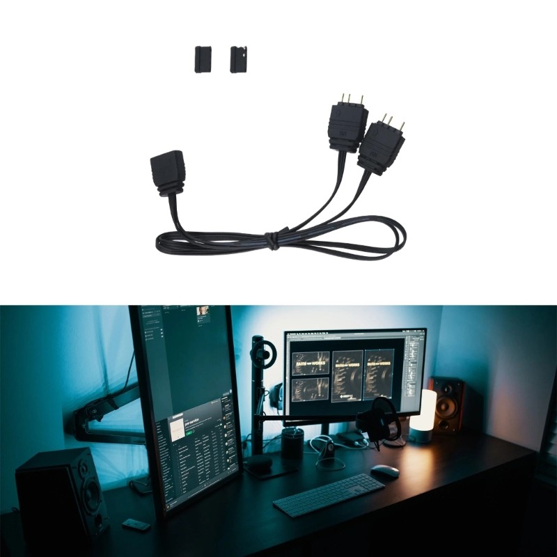 5V 3Pin ARGB Splitter Cable 3Pins Extension Connector Cord Wire for LED Light gallery
