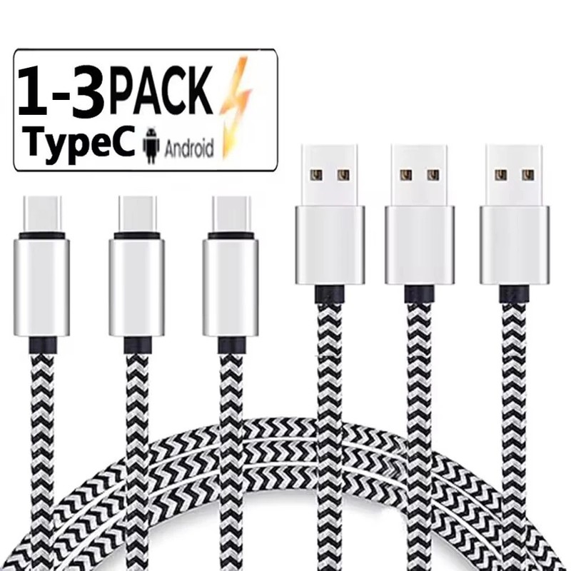 Braided USB C Type-C Fast Charging Data SYNC Charger Cable Cord 3/6/10FT