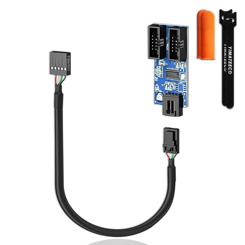 Motherboard 9-Pin USB Header SplitterUSB 2.0 Splitter 9-Pin Female 1 to 2 Mal…