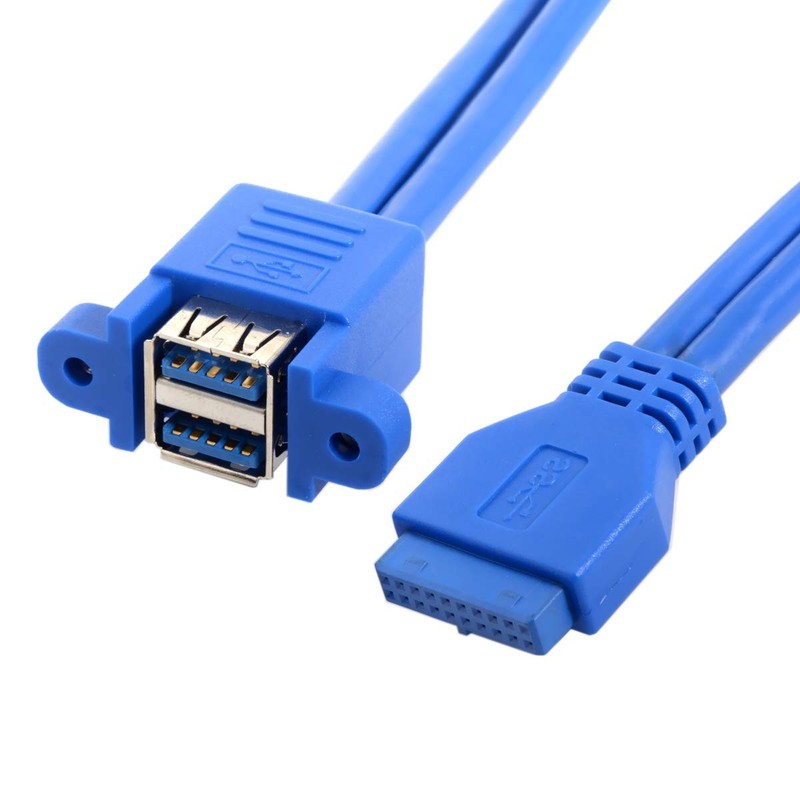 Stackable USB 3.0 Female Panel Type to Motherboard 19Pin 20Pin Header Cable 5... gallery