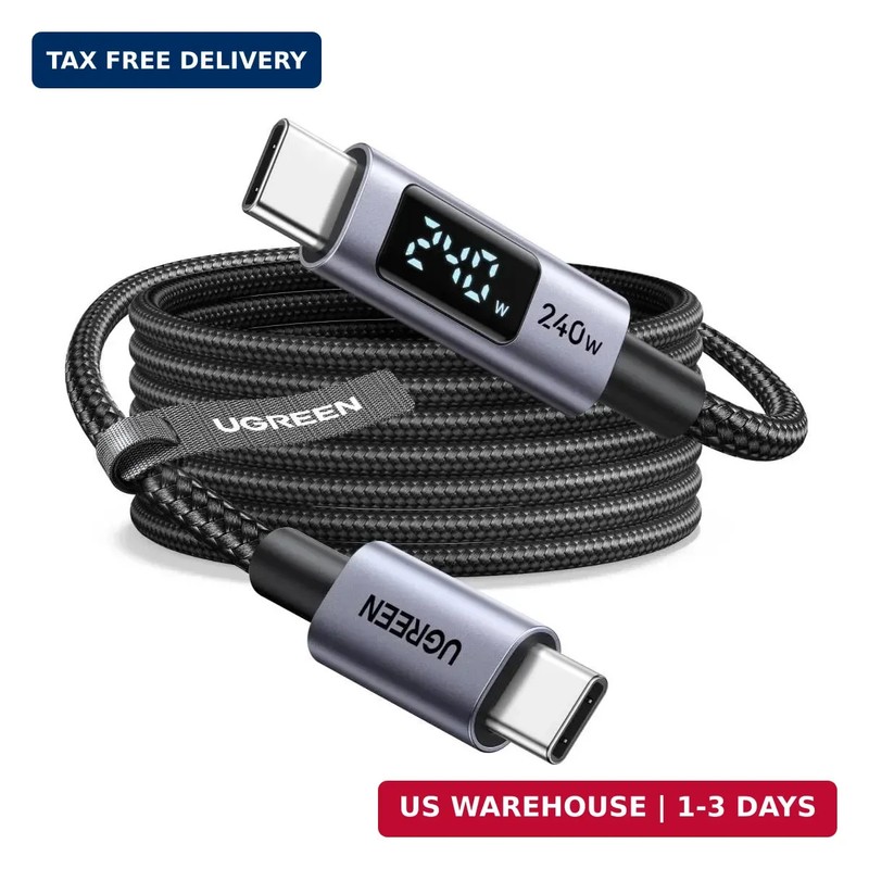 UGREEN USB-C to USB-C 240W Fast Charging Cable with Digital Display for Real-Tim