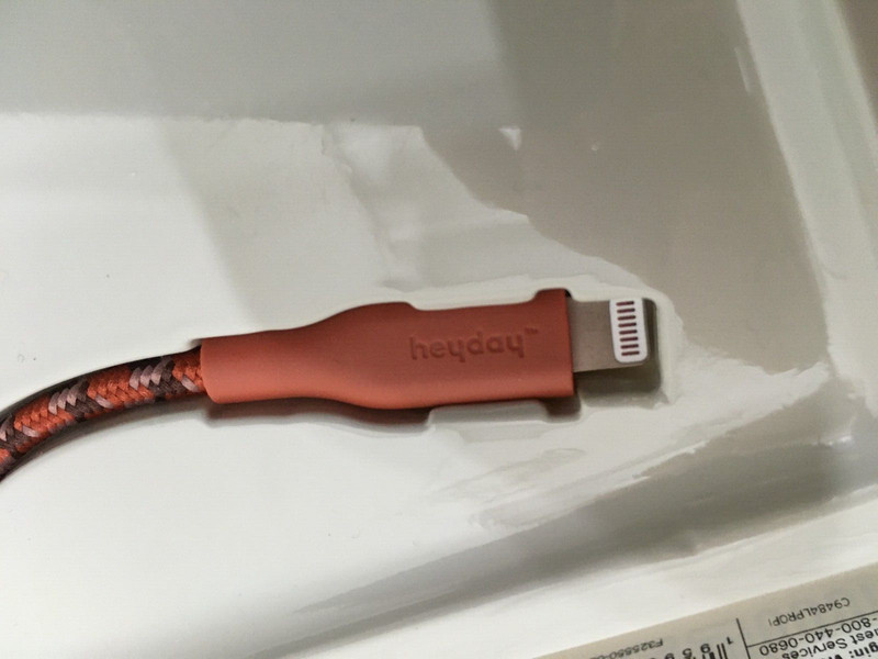 NEW Heyday 4' Charging Cable USB-C to Apple iPhone iPad - DARK ORANGE/BROWN (ob) gallery