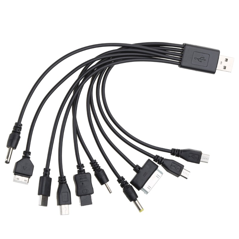 20cm USB Cable USB Adapter Charger Cable Data Wire Cord 10 in 1 Multifunction