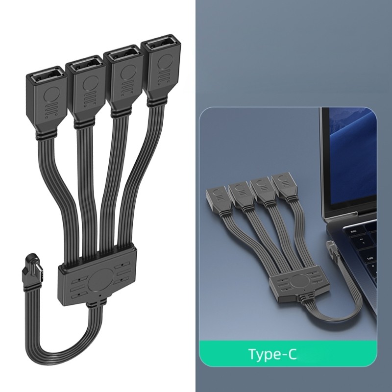 USB C To 4 USB2.0 Splitter Cable For Charging And Data Transfer Compatibles gallery