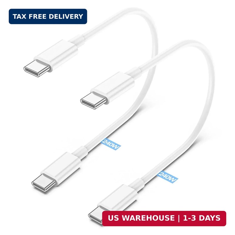 2Pack for Apple USB C to USB C Charging Cable 1ft 240W,Short Type C to Type C Fa