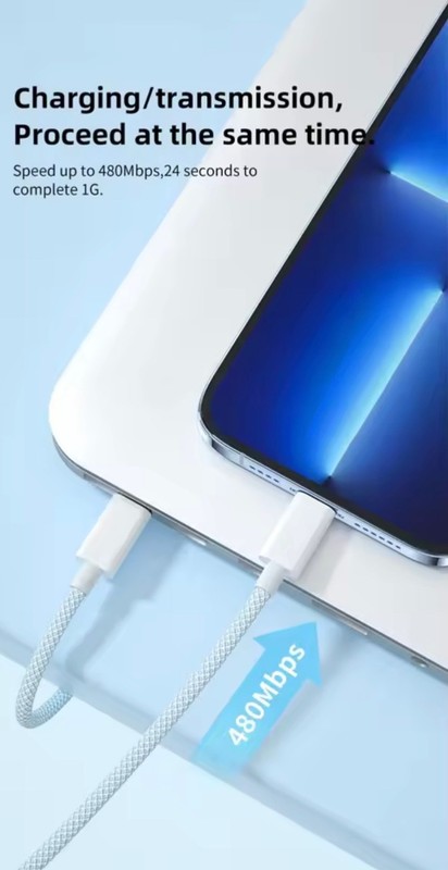 60W 6A USB Type C to Type C Cable Data Line For Iphone 15 16 Samsung Xiaomi Fast gallery