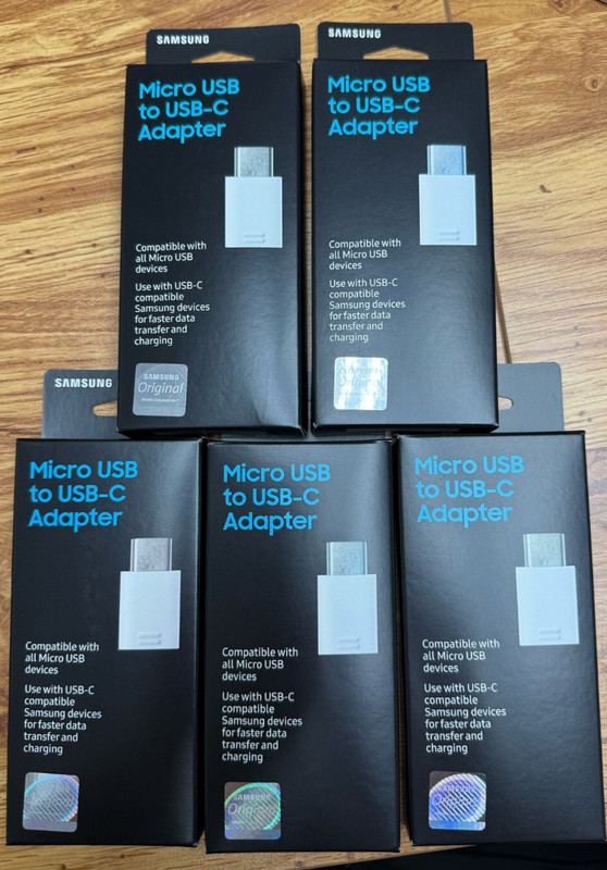 5 PACK!! Original Samsung USB OTG Connector Micro USB to USB-C Converter Adapter
