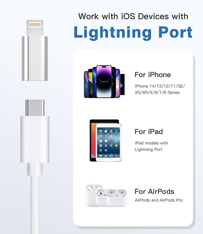 3*USB Type C Female to iOS Male Adapter For iPhone 14/13/12/11/XR/XS/SE 3 gallery