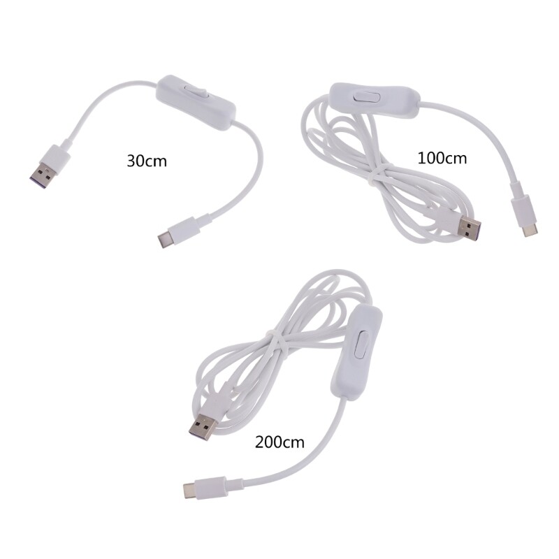 High-Speed White Type-C USB Cable with On/Off Switch for Phones and Tablets gallery