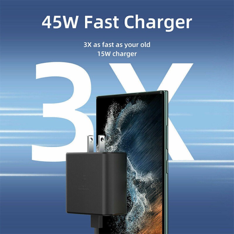 45W Type C USB C Super Fast Wall PD Charger Cable For Samsung Galaxy S20 S21 S23 gallery