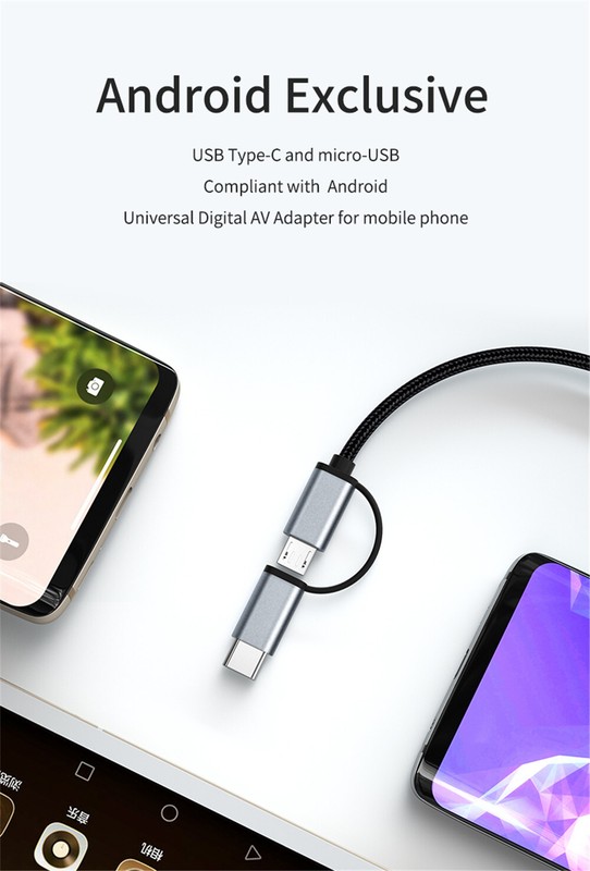 2 in 1 Micro USB Type C to HDMI Cable Adapter 1080P For Phone to HDTV Projector gallery